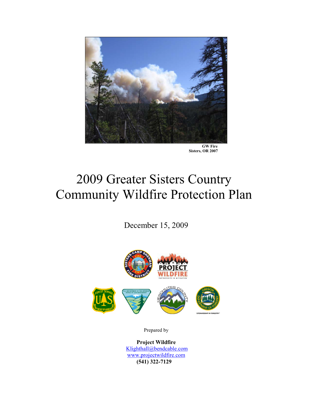 2009 Greater Sisters Country Community Wildfire Protection Plan