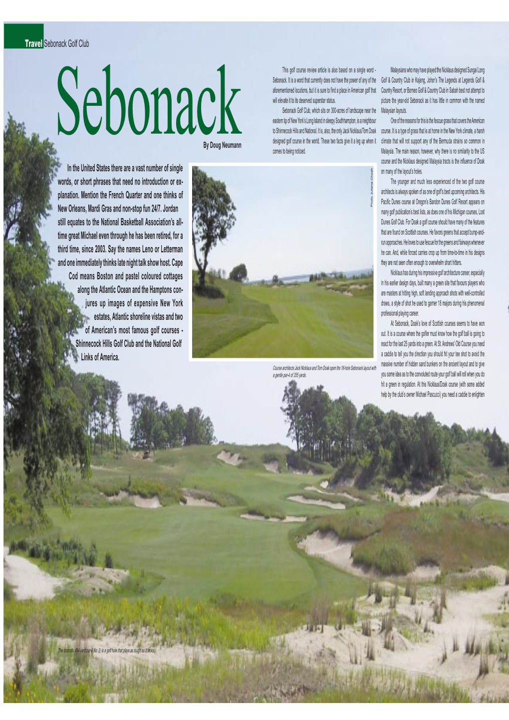 Sebonack This Golf Course Review Article Is Also Based on a Single Word