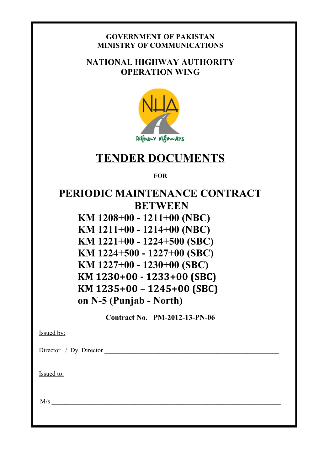 Standard Form of Bidding Documents for Procurement of Civil Works