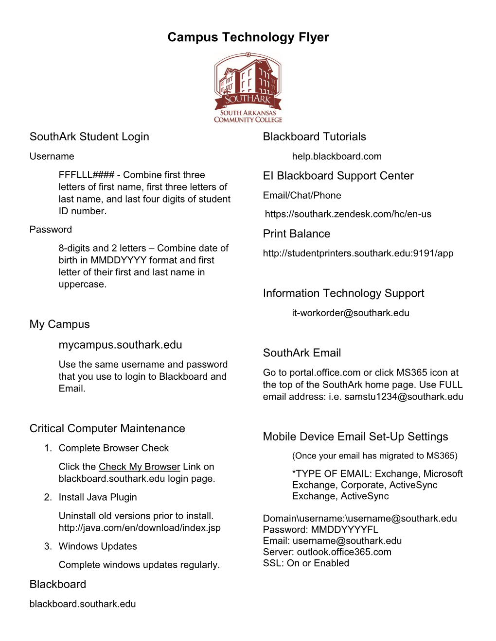 Campus Technology Flyer