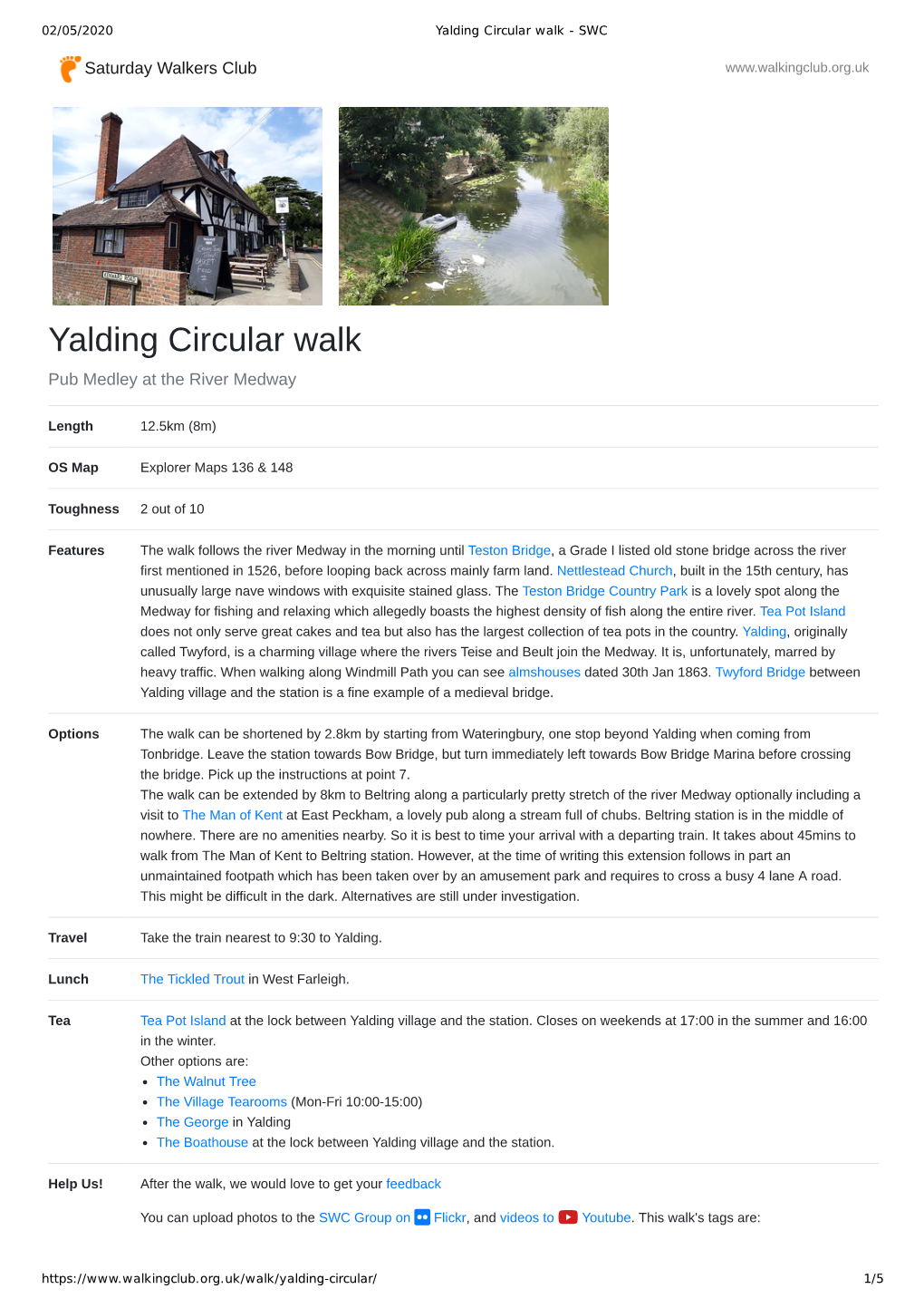 Yalding Circular Walk - SWC