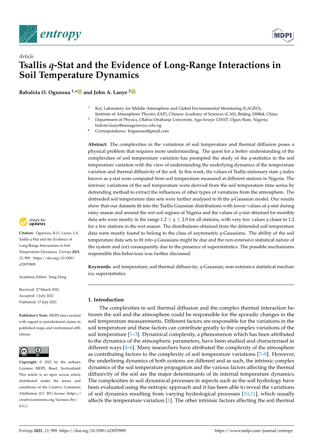 Tsallis Q-Stat and the Evidence of Long-Range Interactions in Soil Temperature Dynamics