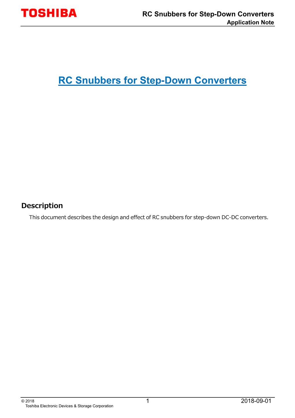 RC Snubbers for Step-Down Converters Application Note