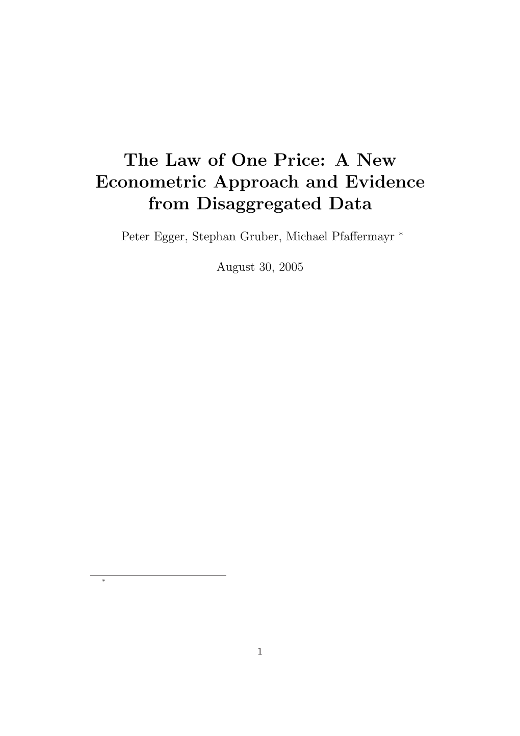 The Law of One Price: a New Econometric Approach and Evidence from Disaggregated Data