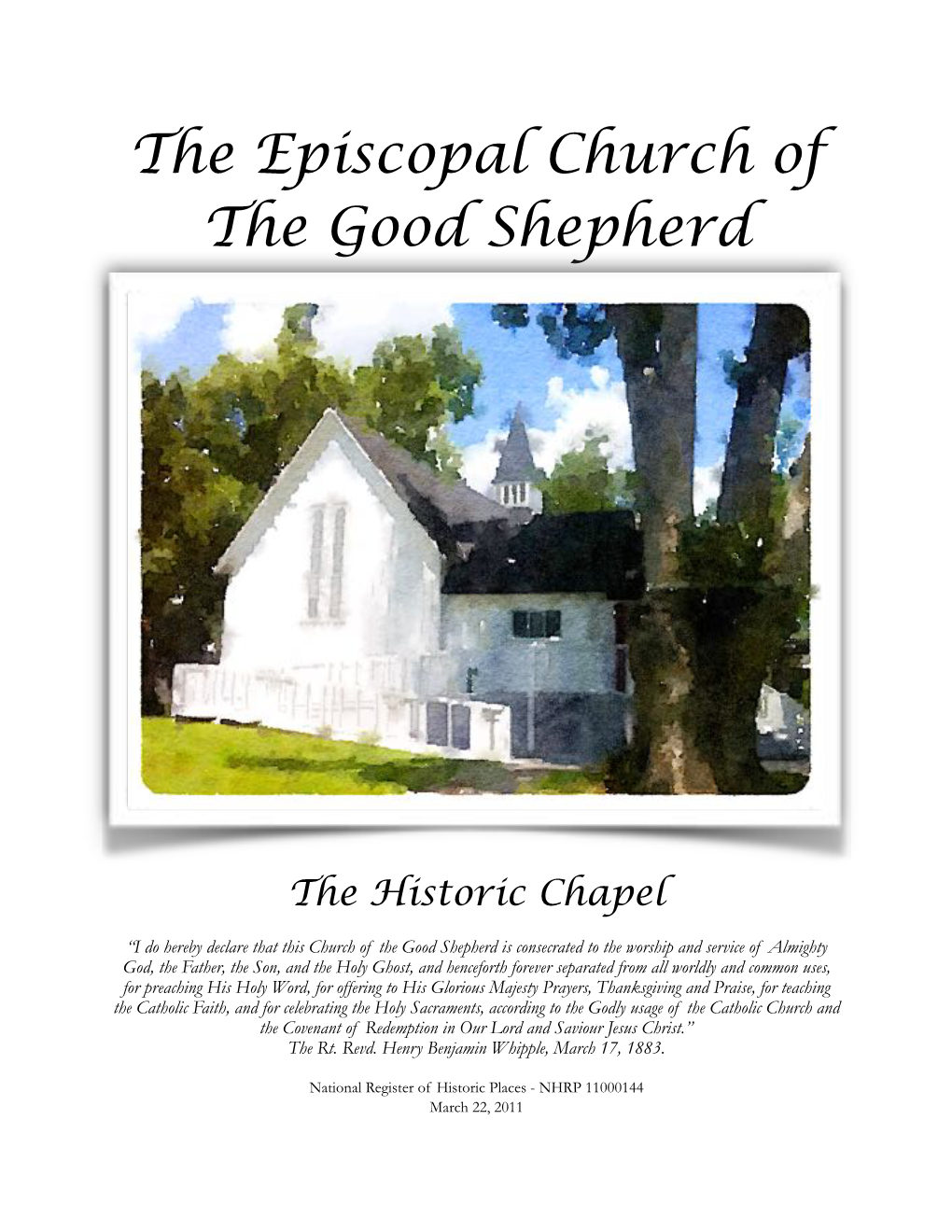 The Historic Chapel of the Good Shepherd.Pages