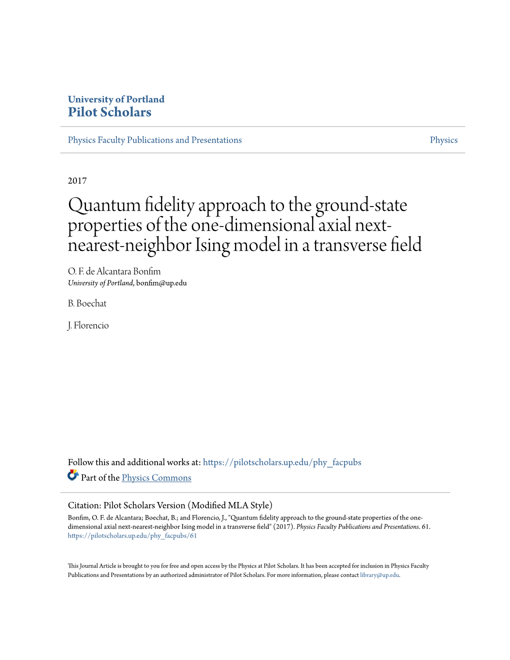Quantum Fidelity Approach to the Ground-State Properties of the One-Dimensional Axial Next- Nearest-Neighbor Ising Model in a Transverse Field O