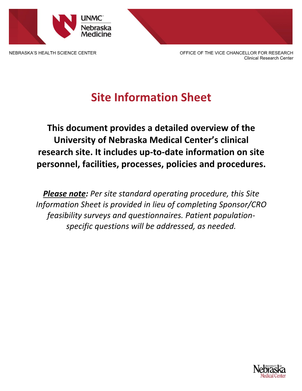 Site Information Sheet