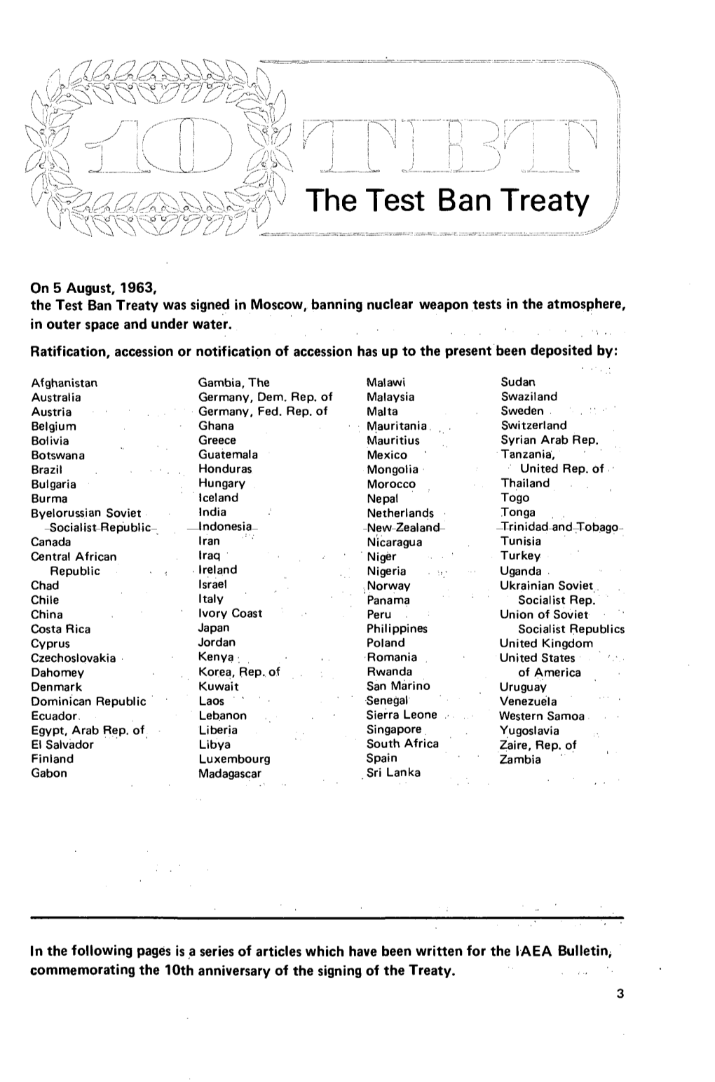 The Test Ban Treaty \L