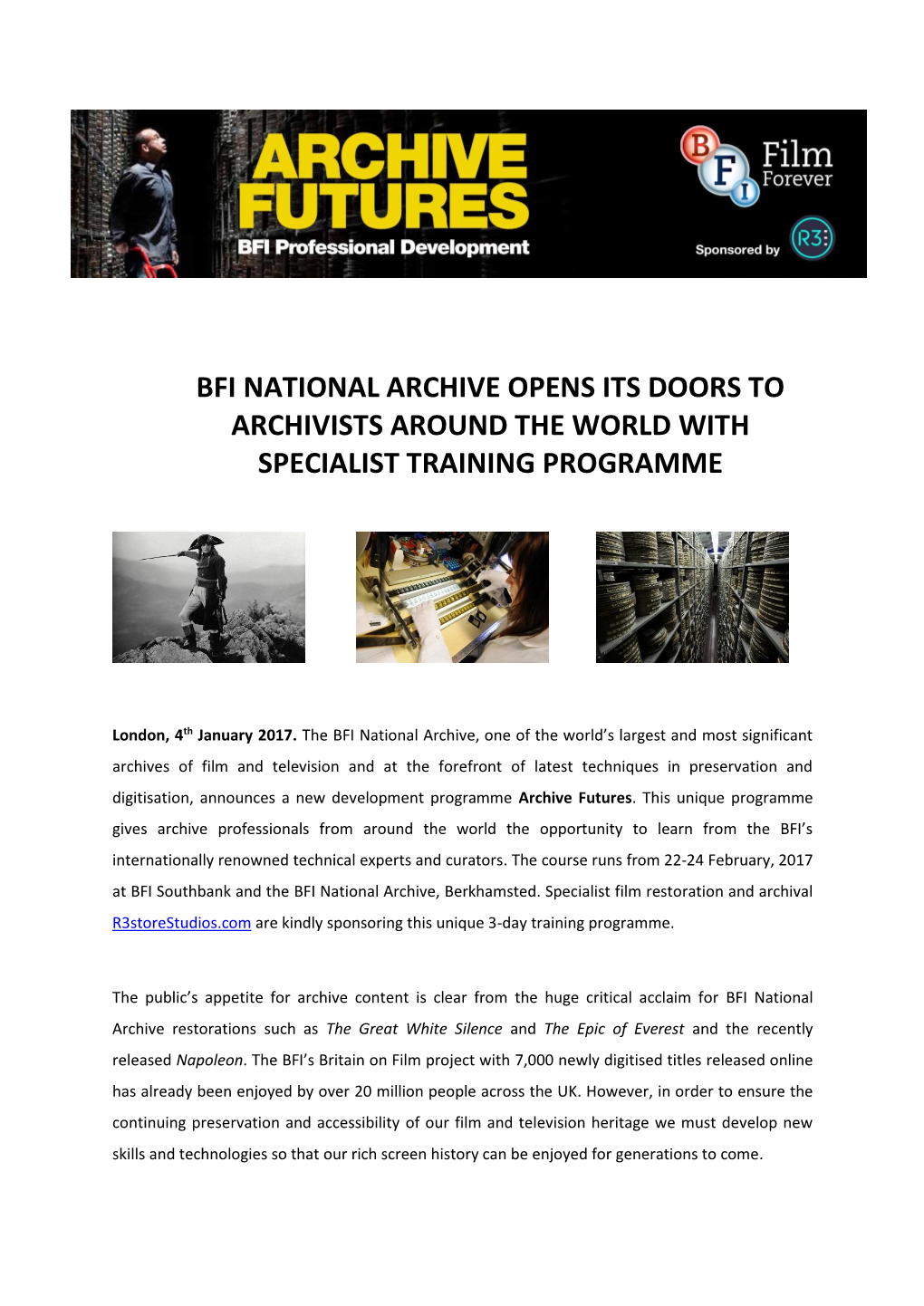 BFI National Archive Opens Its Doors to Archivists with Specialist Training