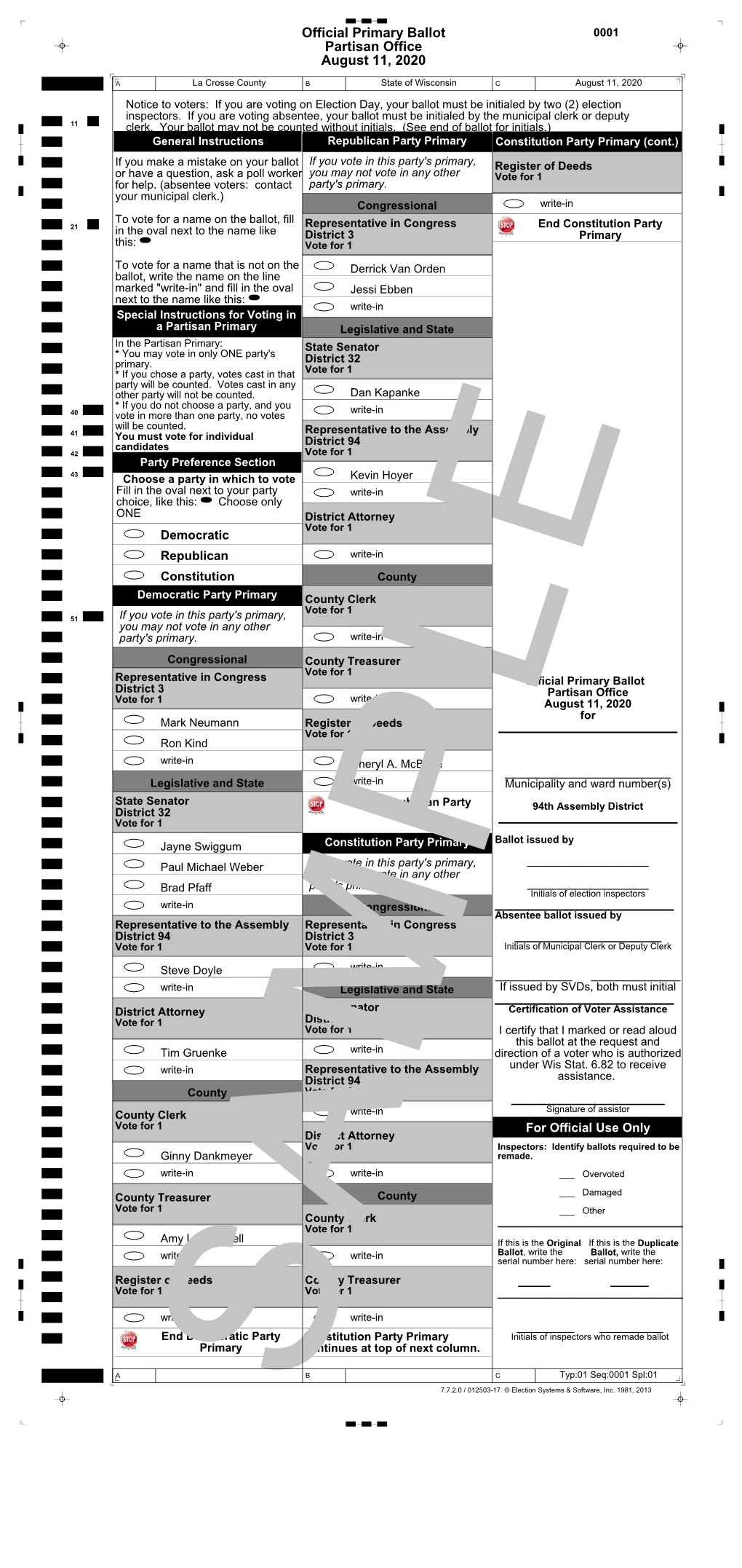 Sample Ballot