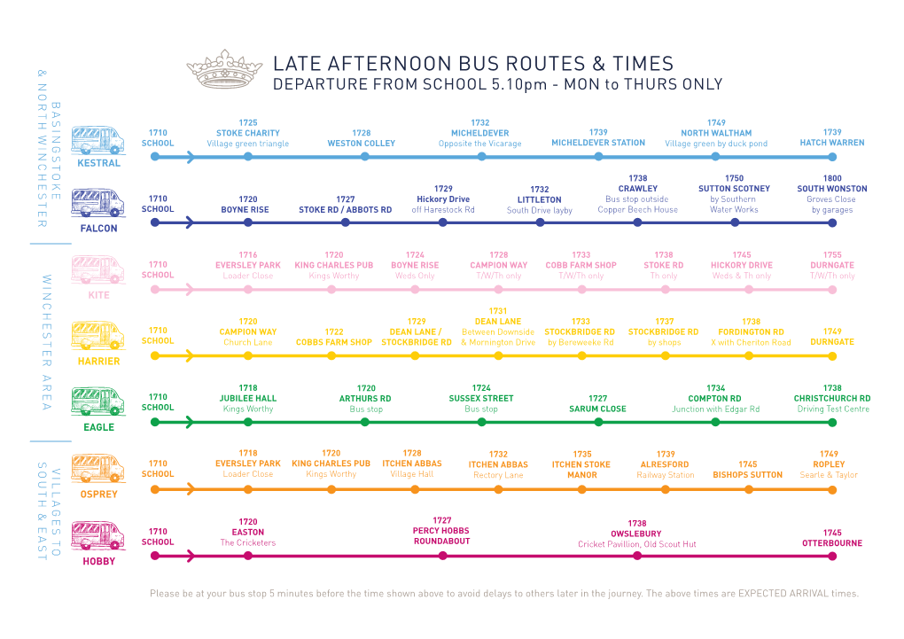 Late Afternoon Bus Routes & Times