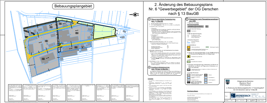 Nr. 6 "Gewerbegebiet" Der OG Derschen Bebauungsplangebiet