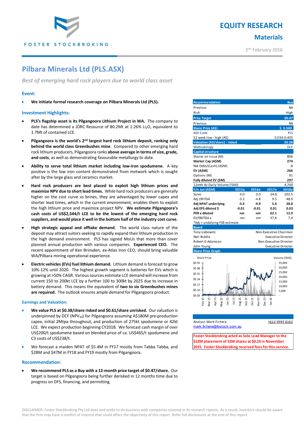 EQUITY RESEARCH Pilbara Minerals Ltd (PLS.ASX)