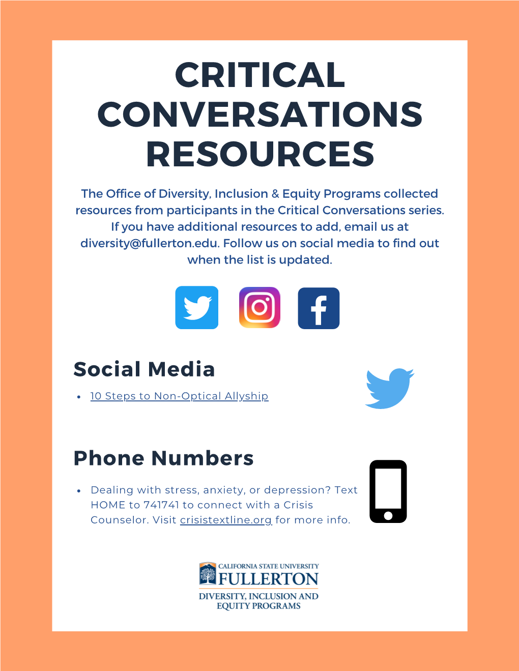View the Critical Conversations Resources