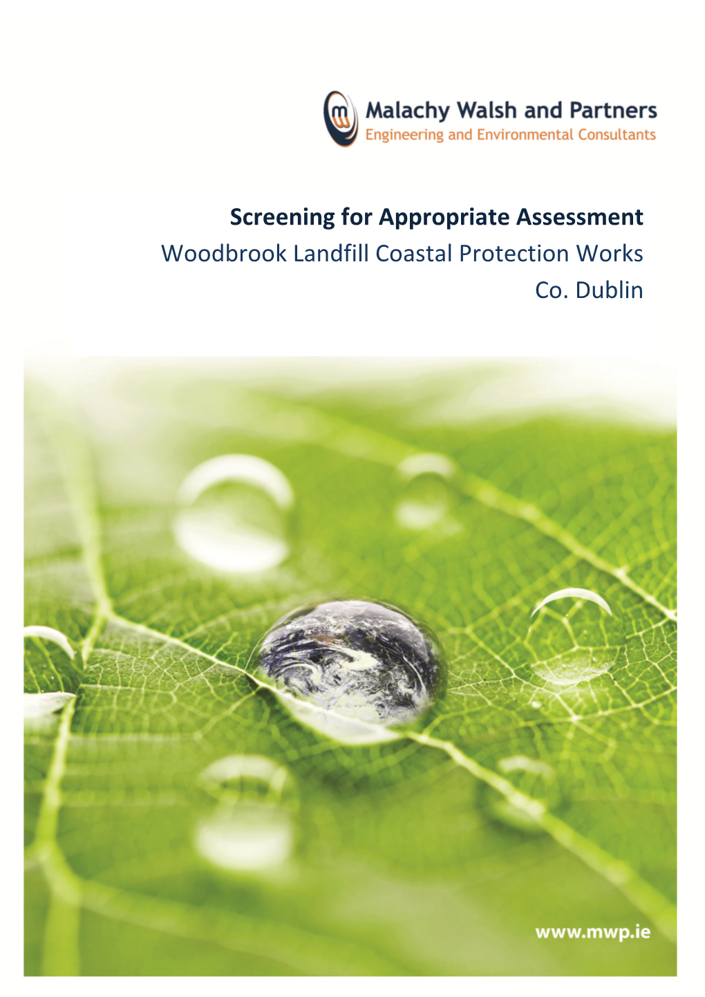 Screening for Appropriate Assessment Woodbrook Landfill Coastal Protection Works Co. Dublin