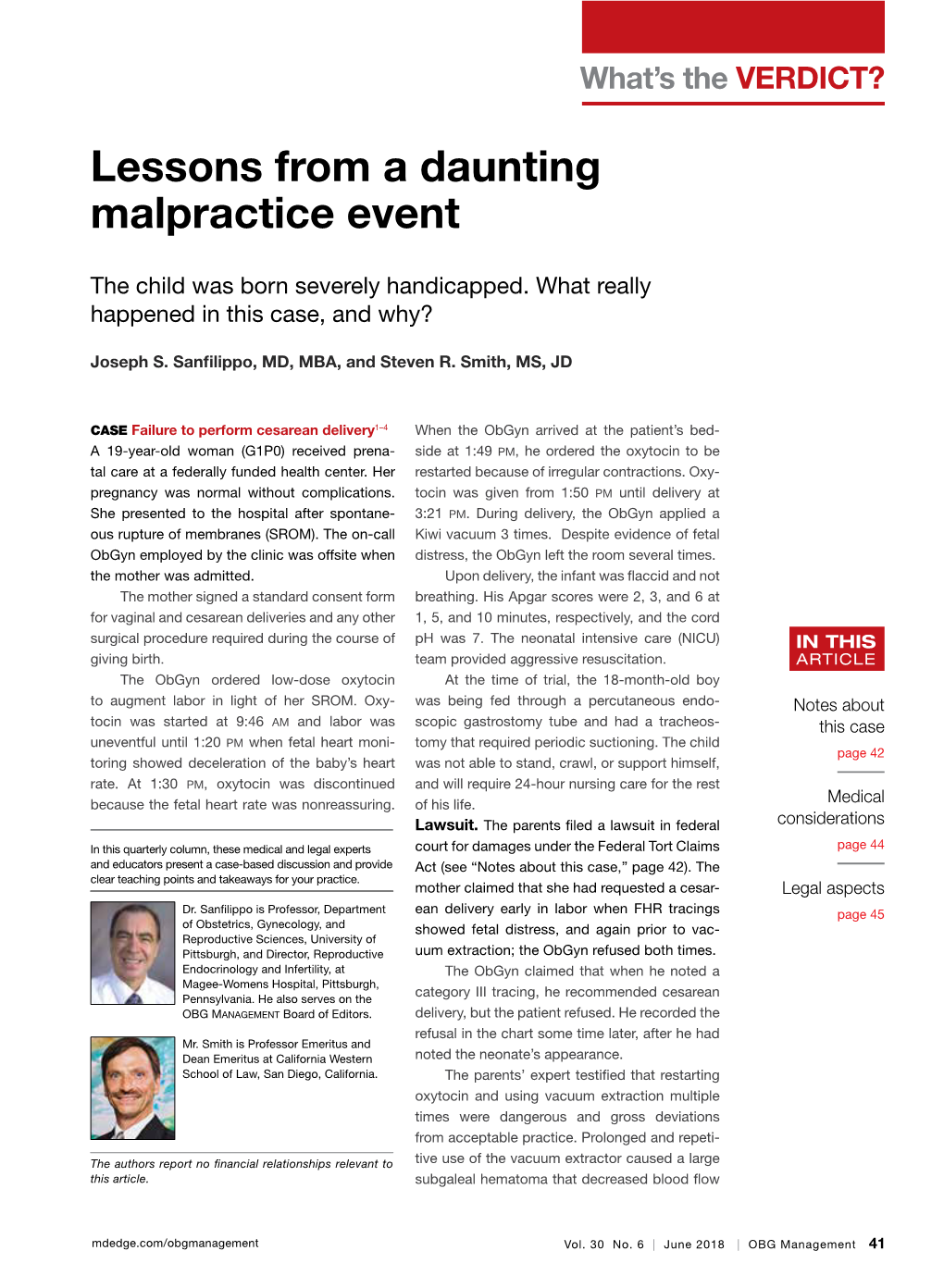 Lessons from a Daunting Malpractice Event