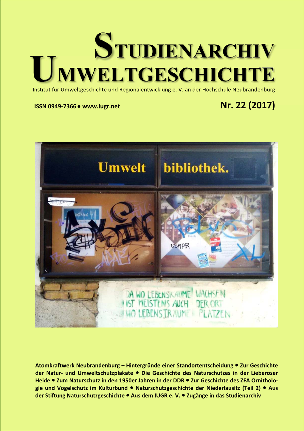 Studienarchiv Umweltgeschichte Nr. 22 (2017)