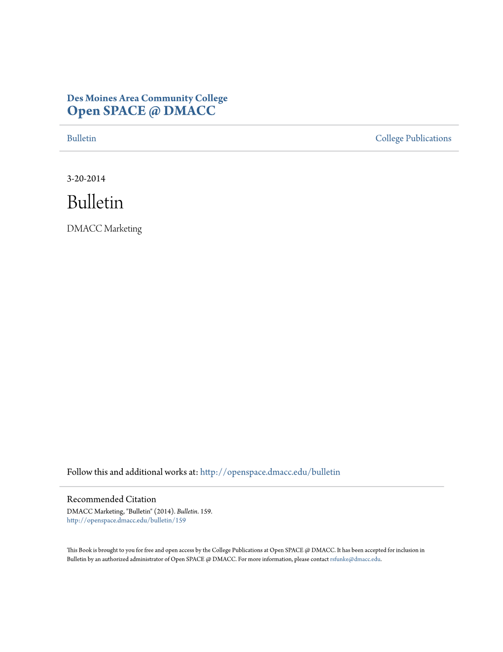 Bulletin College Publications