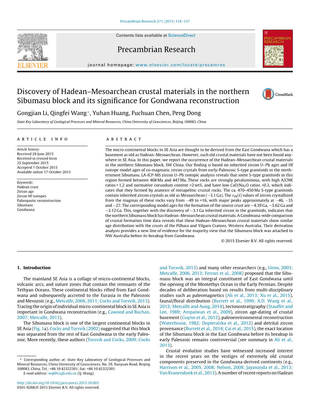 Discovery of Hadean–Mesoarchean Crustal Materials in the Northern