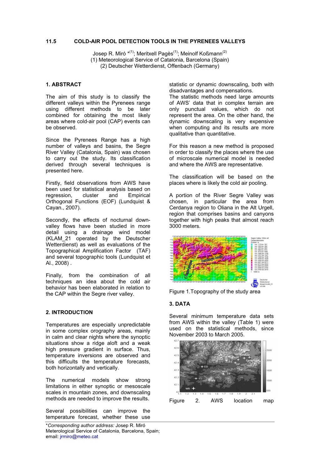 11.5 Cold-Air Pool Detection Tools in the Pyrenees Valleys