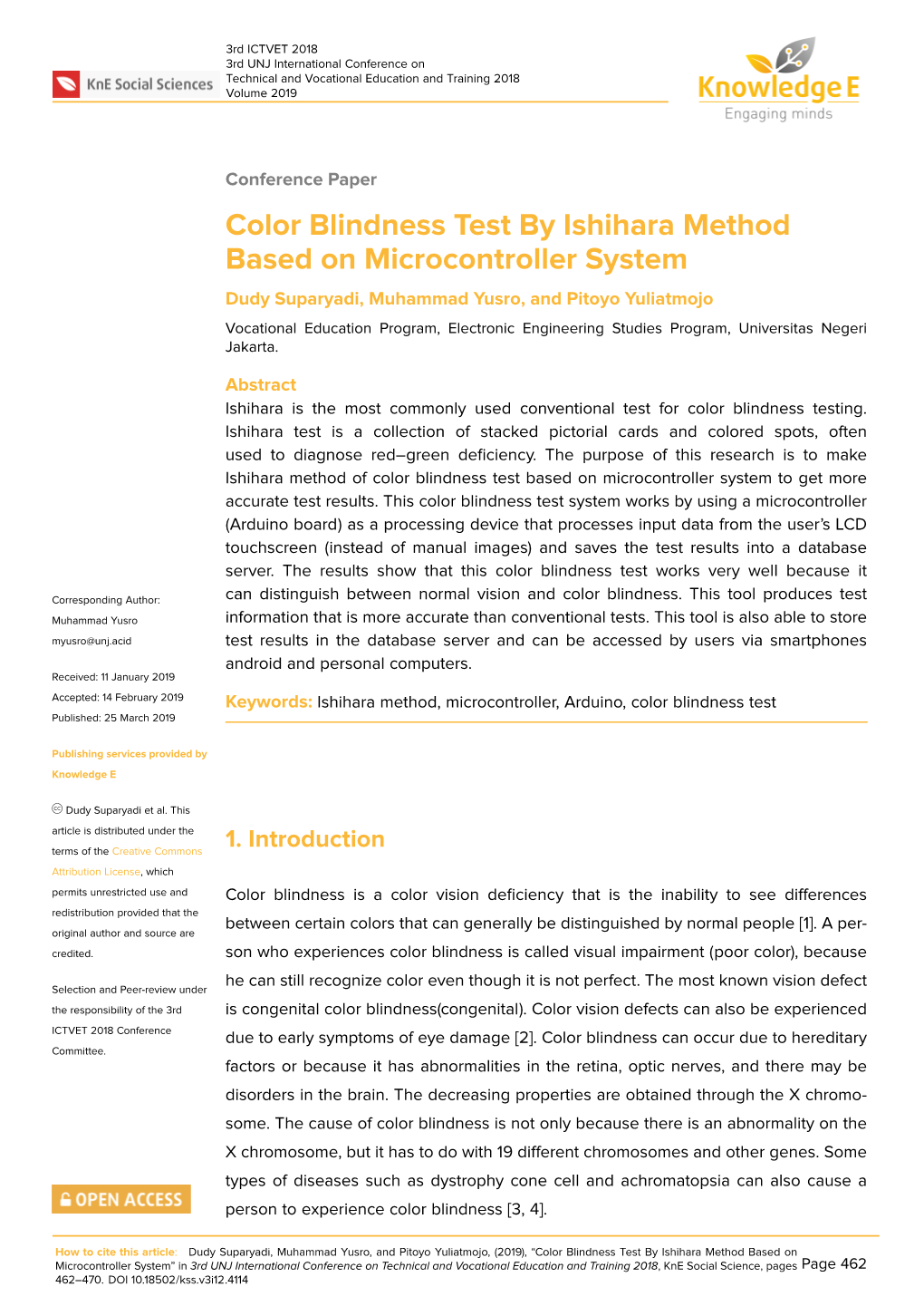 Color Blindness Test by Ishihara Method Based on Microcontroller