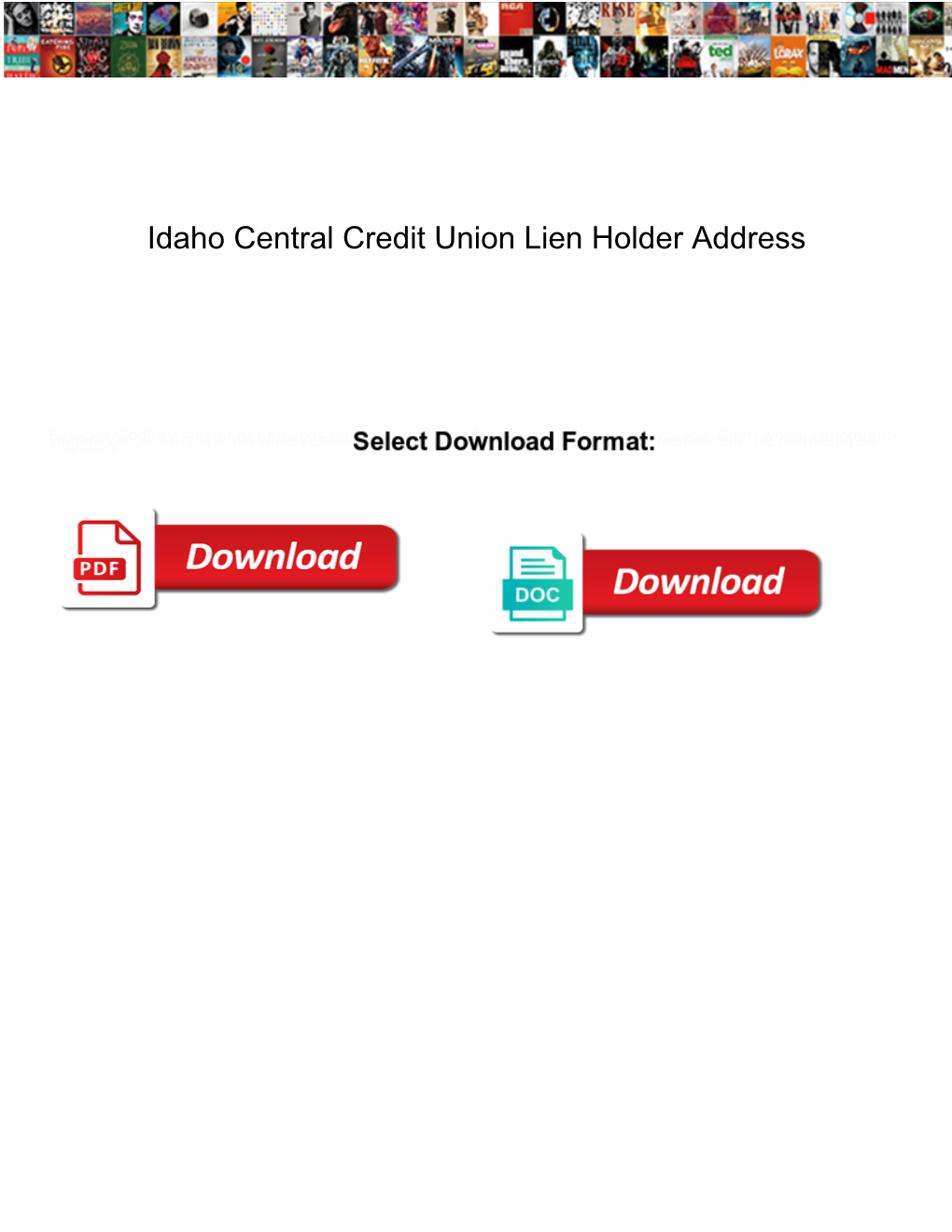 Idaho Central Credit Union Lien Holder Address