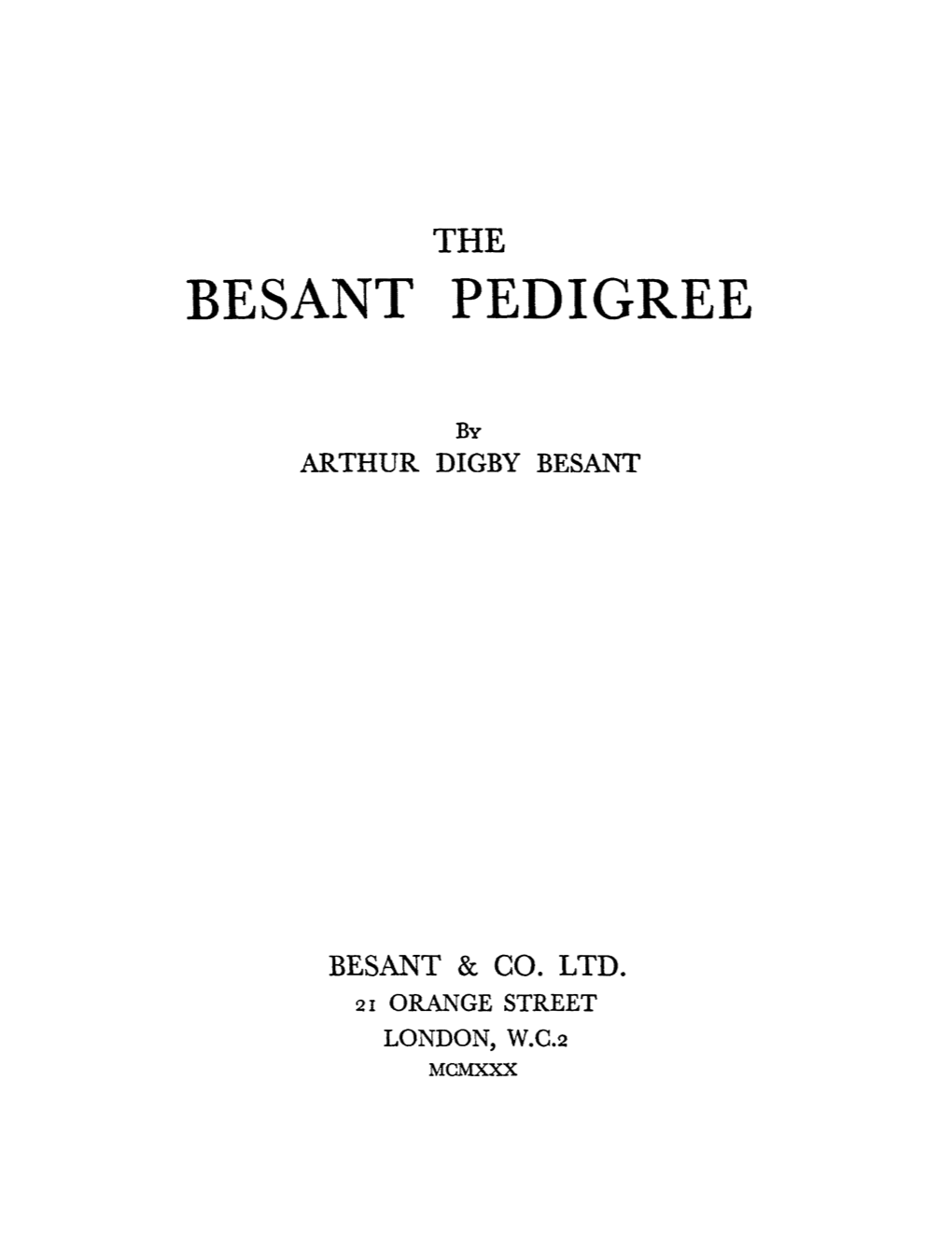 Besant Pedigree