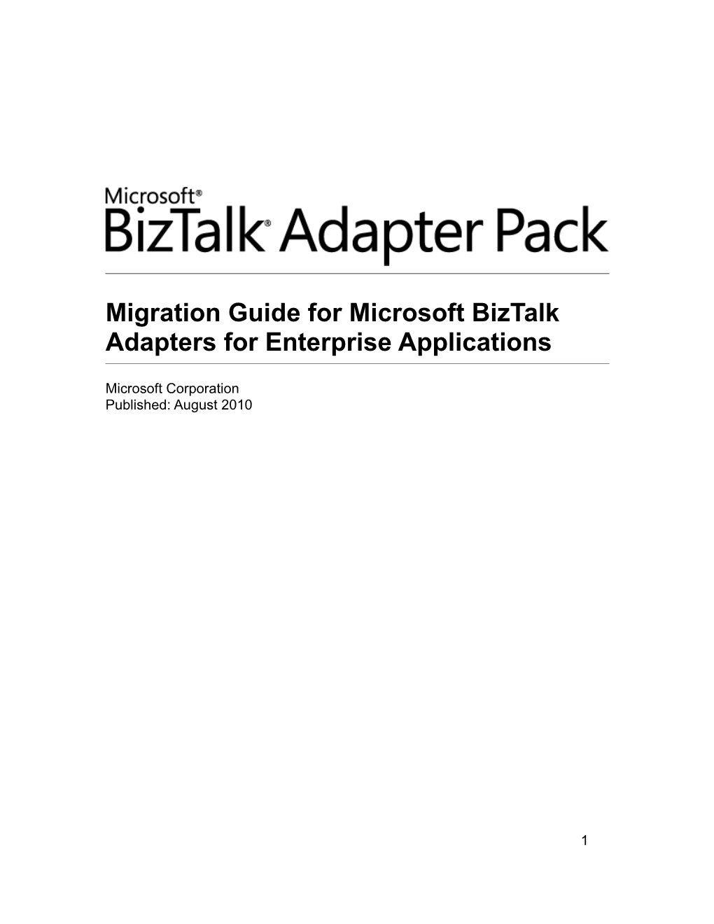 Biztalk Adapter Pack Migration Guide