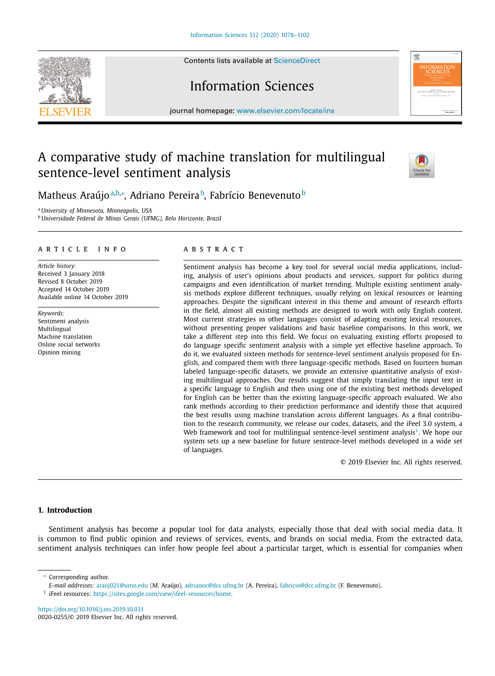 A Comparative Study of Machine Translation for Multilingual Sentence-Level Sentiment Analysis