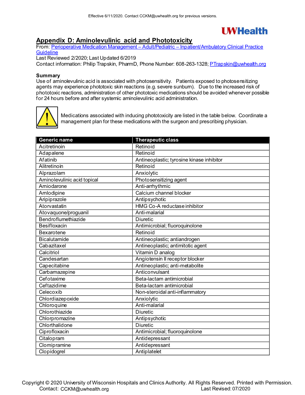 Aminolevulinic Acid and Phototoxicity