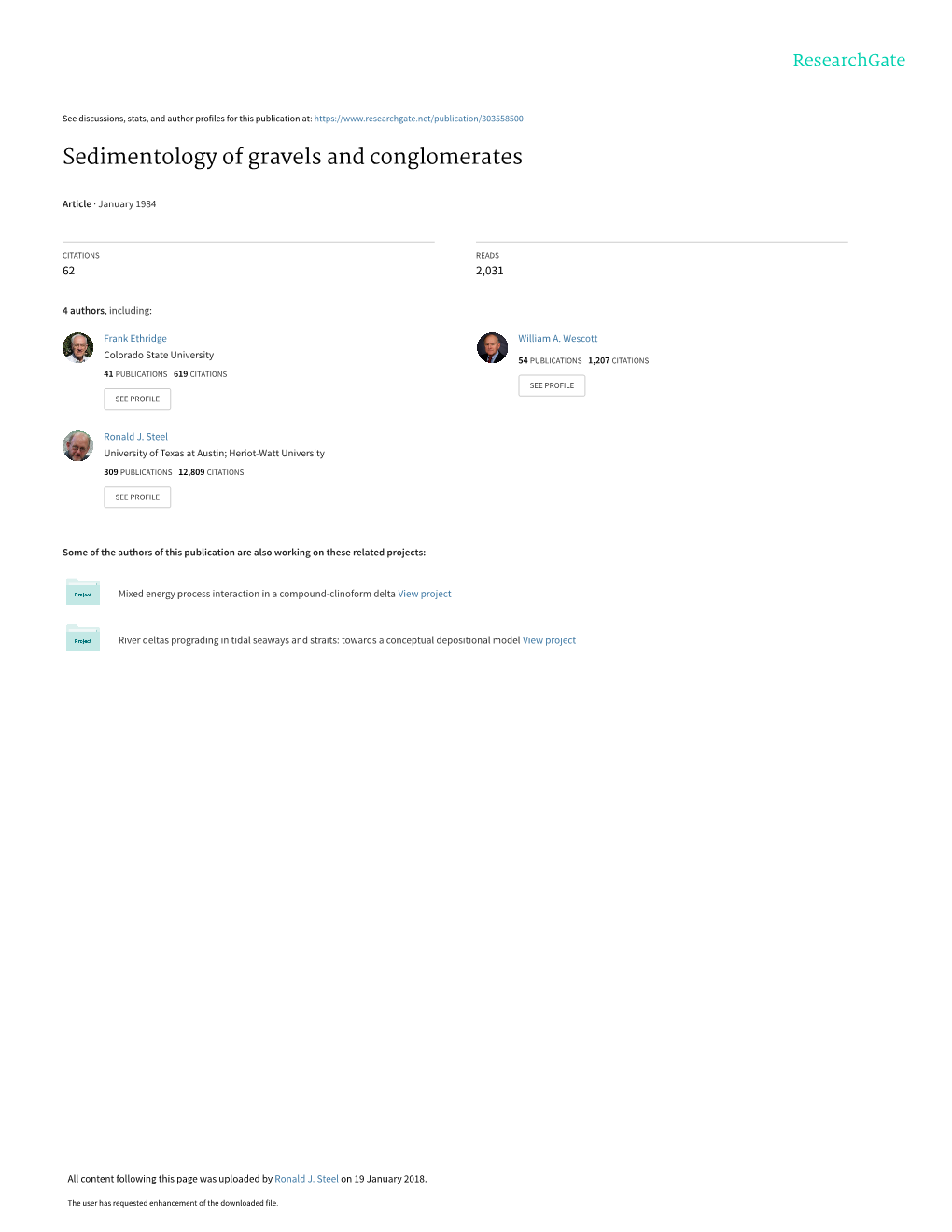 Sedimentology of Gravels and Conglomerates