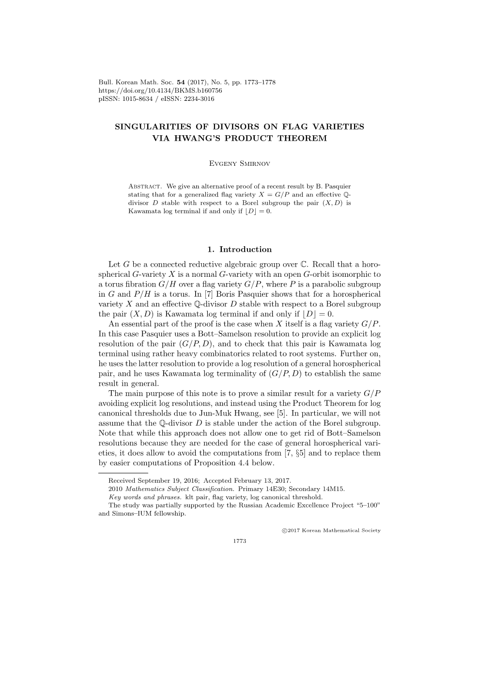 Singularities of Divisors on Flag Varieties Via Hwang's Product Theorem