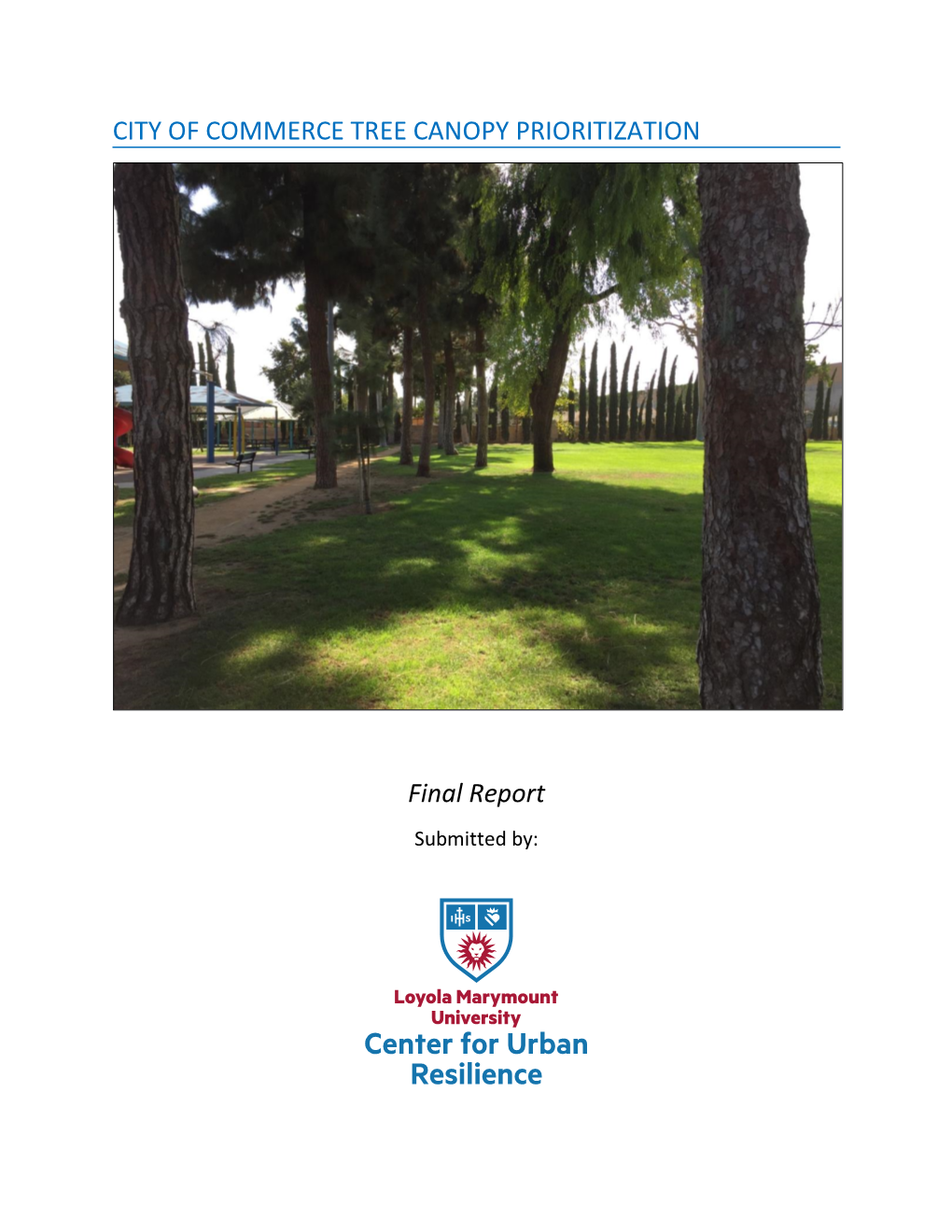 CITY of COMMERCE TREE CANOPY PRIORITIZATION Final