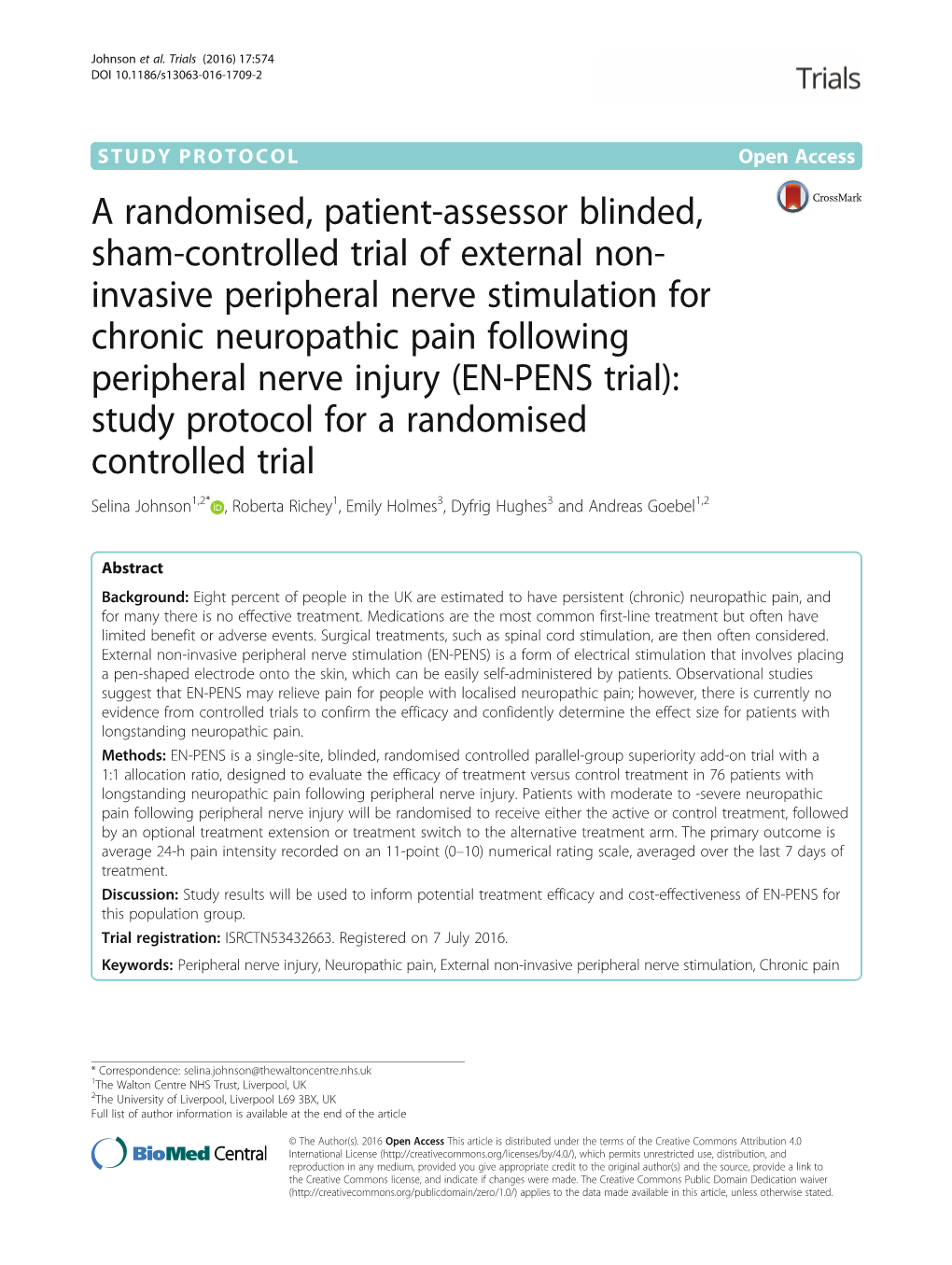 A Randomised, Patient-Assessor Blinded, Sham-Controlled Trial Of