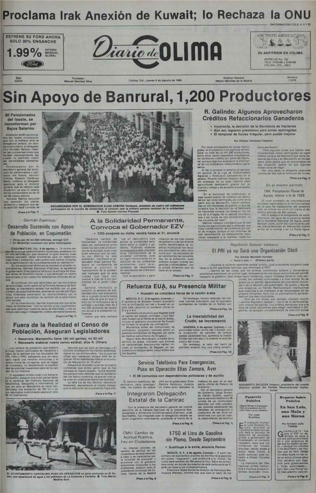 Sin Apoyo De Banrural,1,200Productores