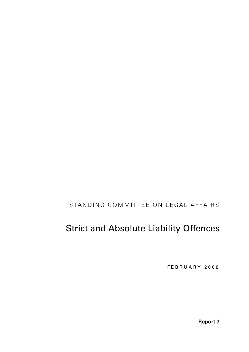 Strict and Absolute Liability Offences