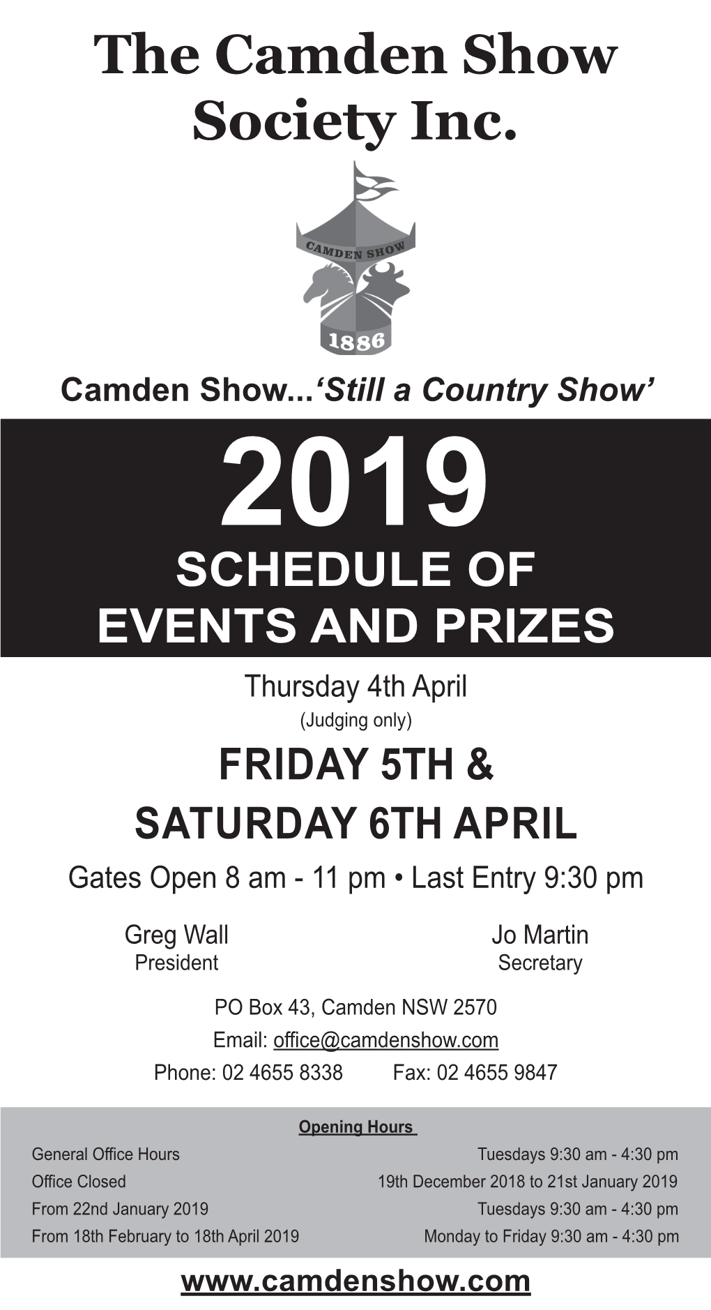 The Camden Show Society Inc