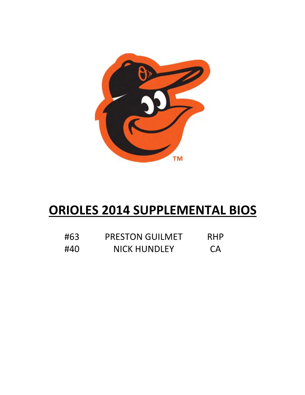 Orioles 2014 Supplemental Bios