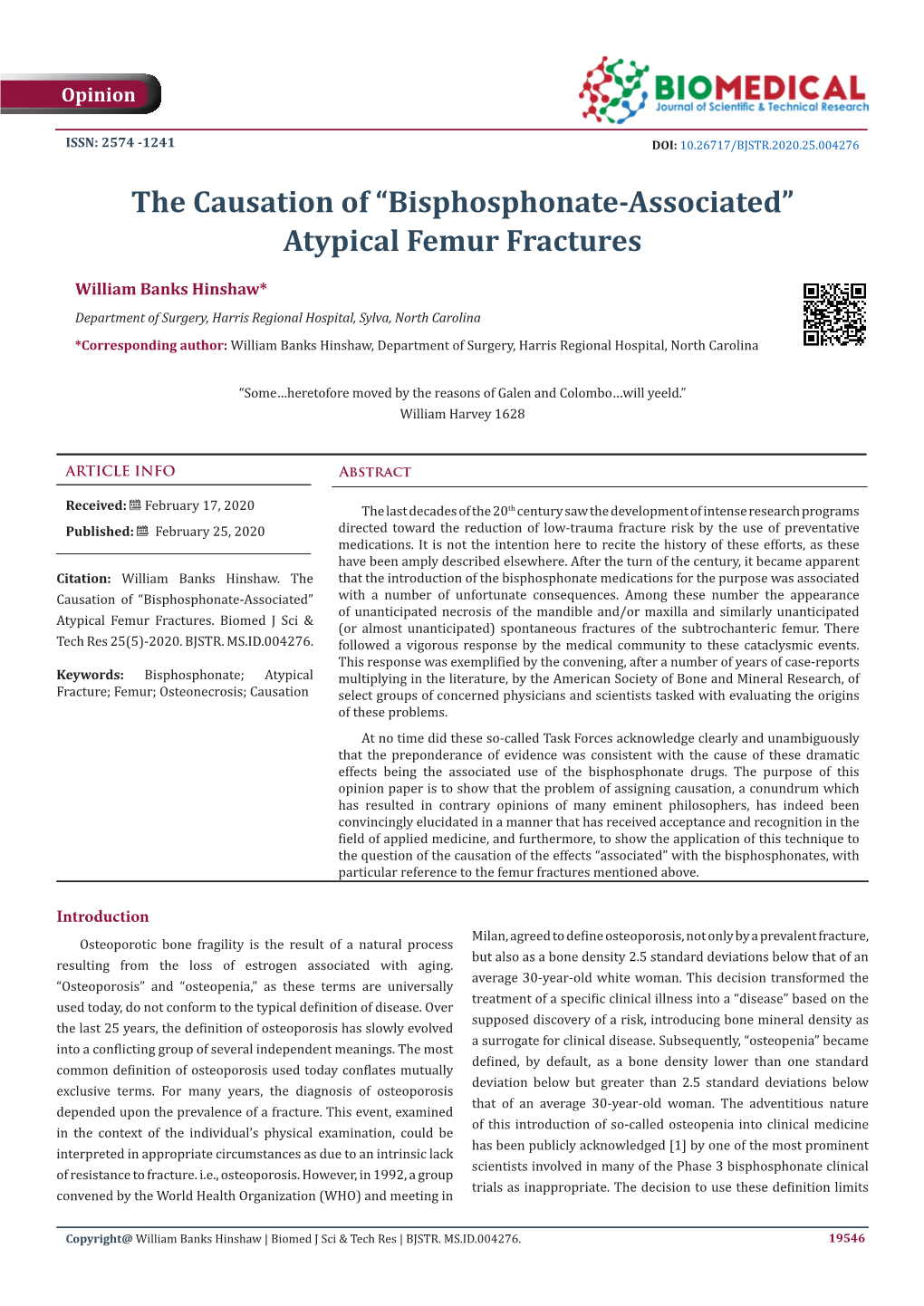 Bisphosphonate-Associated” Atypical Femur Fractures