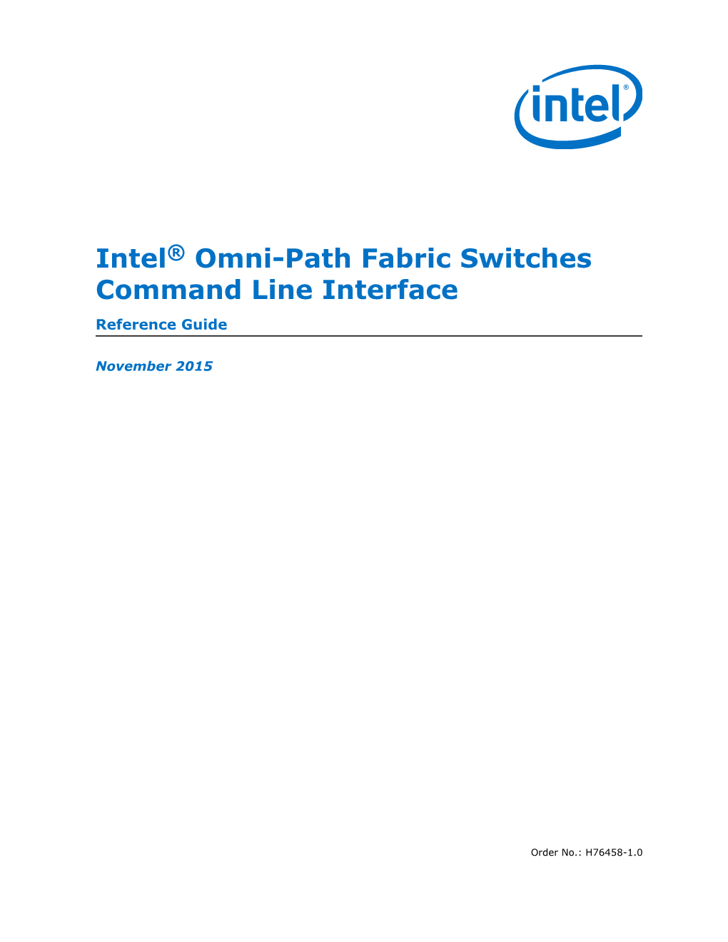 Intel® Omni-Path Fabric Switches Command Line Interface — Reference Guide