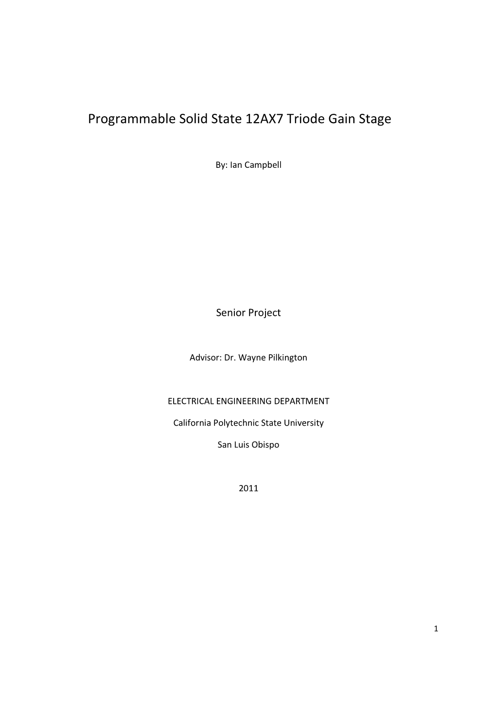 Programmable Solid State 12AX7 Triode Gain Stage