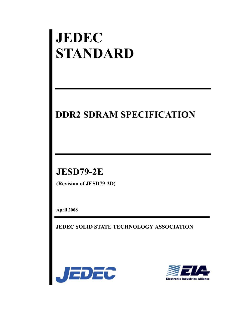 Jedec Standard Ddr2 Sdram Specification