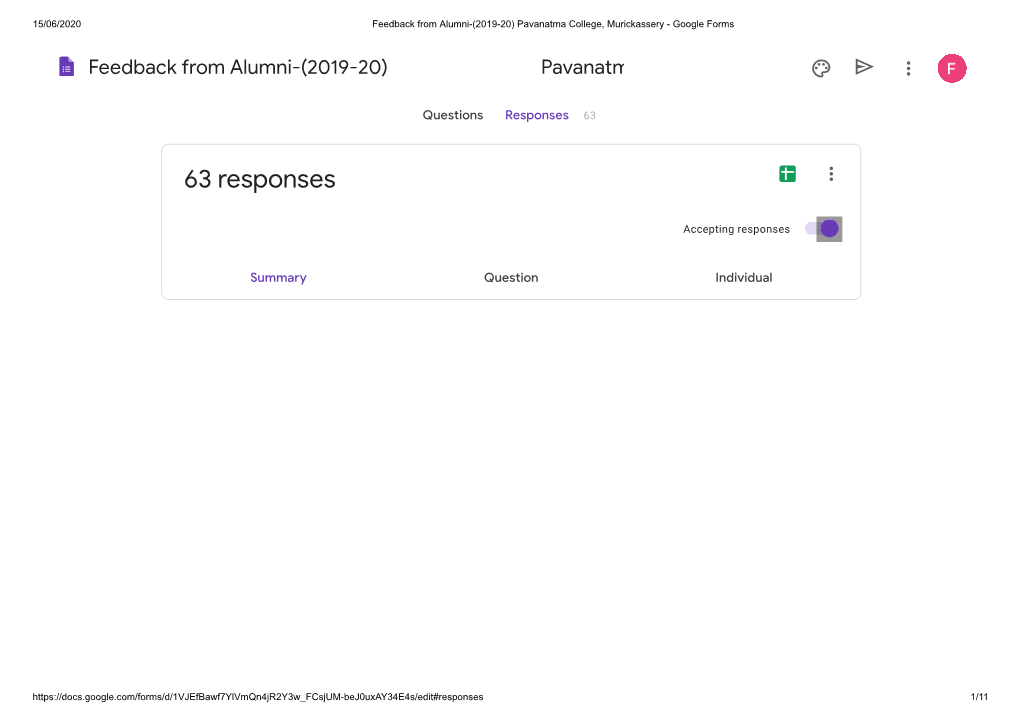 Feedback from Alumni-(2019-20) Pavanatma College, Murickassery - Google Forms