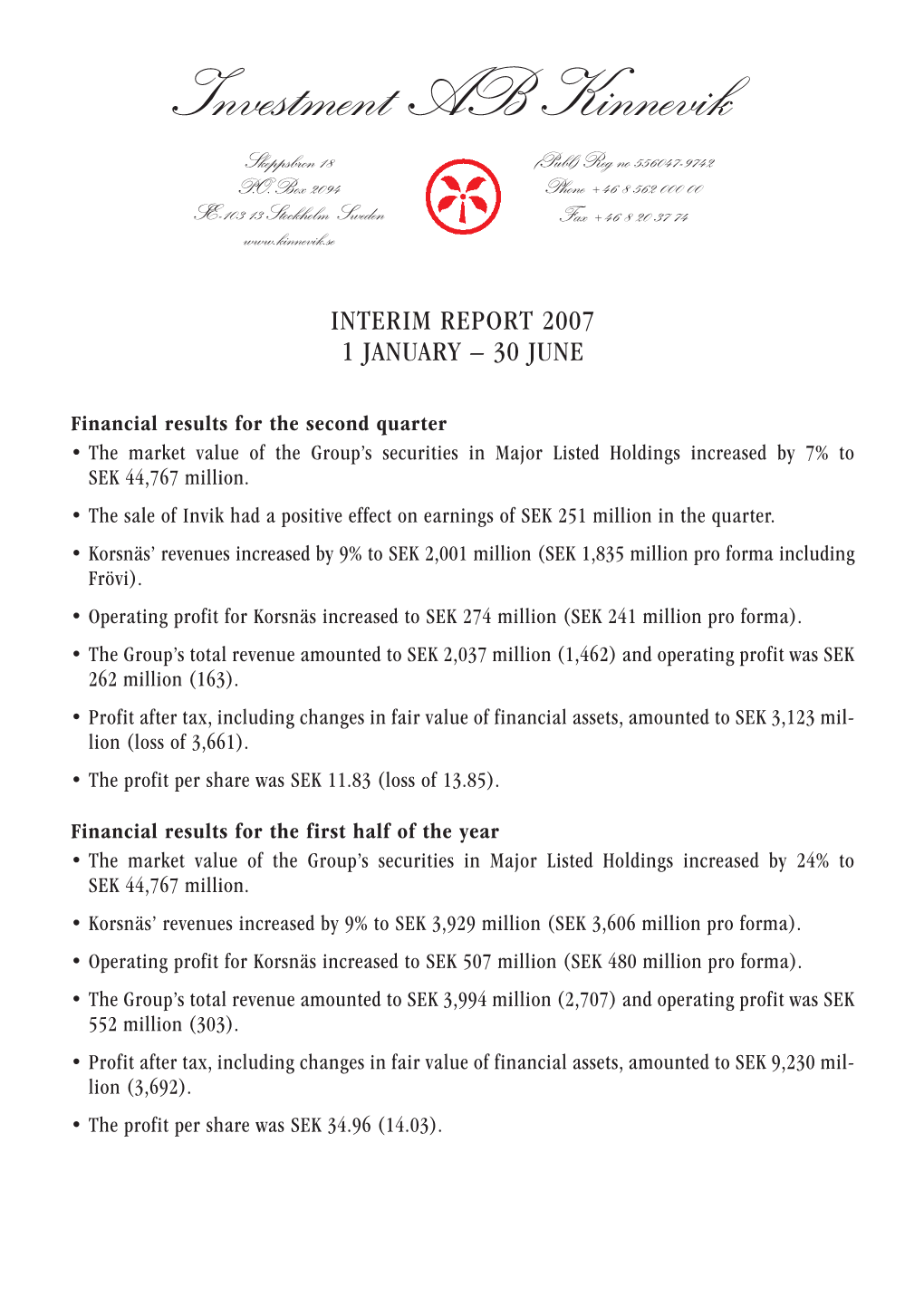 Interim Report Q2