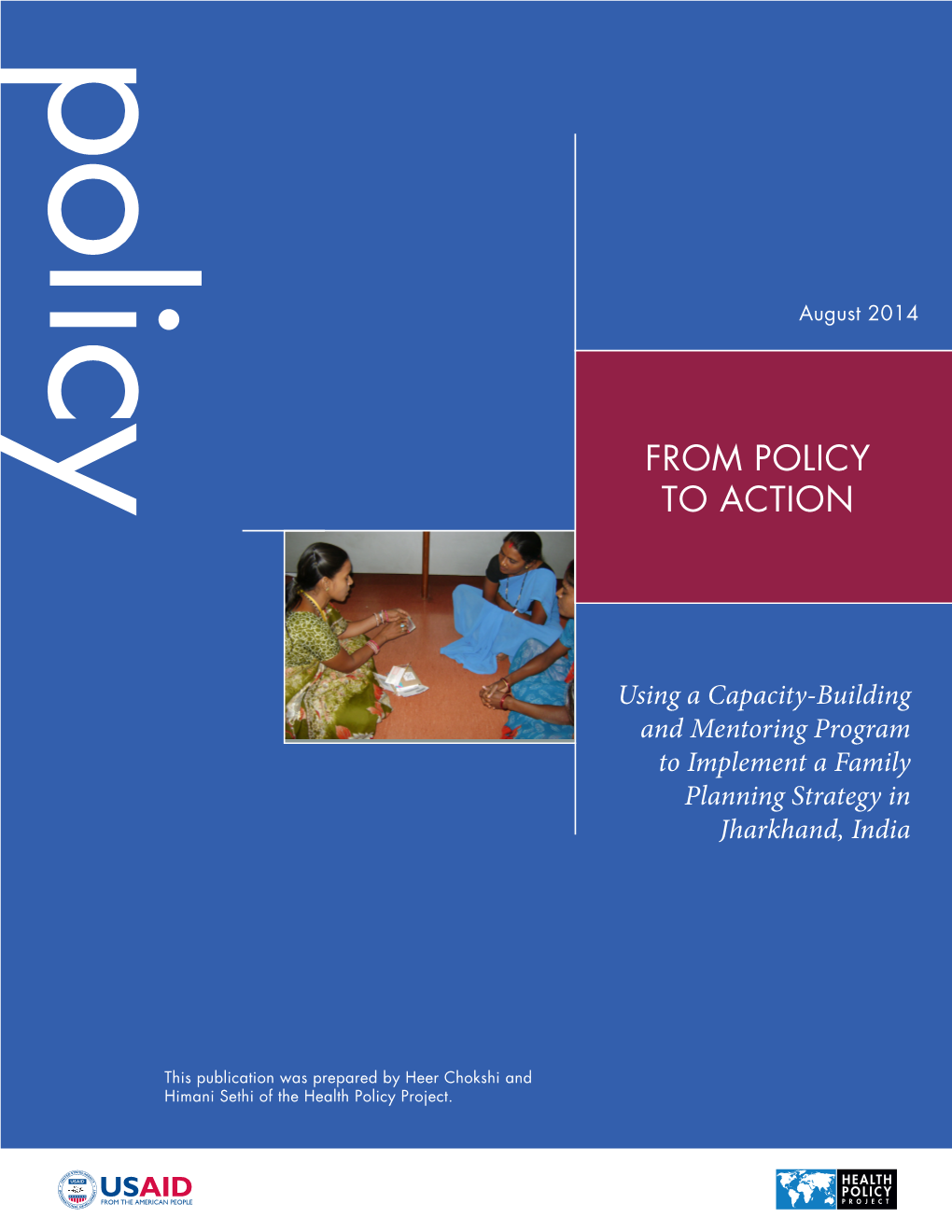 From Policy to Action: Using a Capacity-Building and Mentoring Program to Implement a Family Planning Strategy in Jharkhand, India