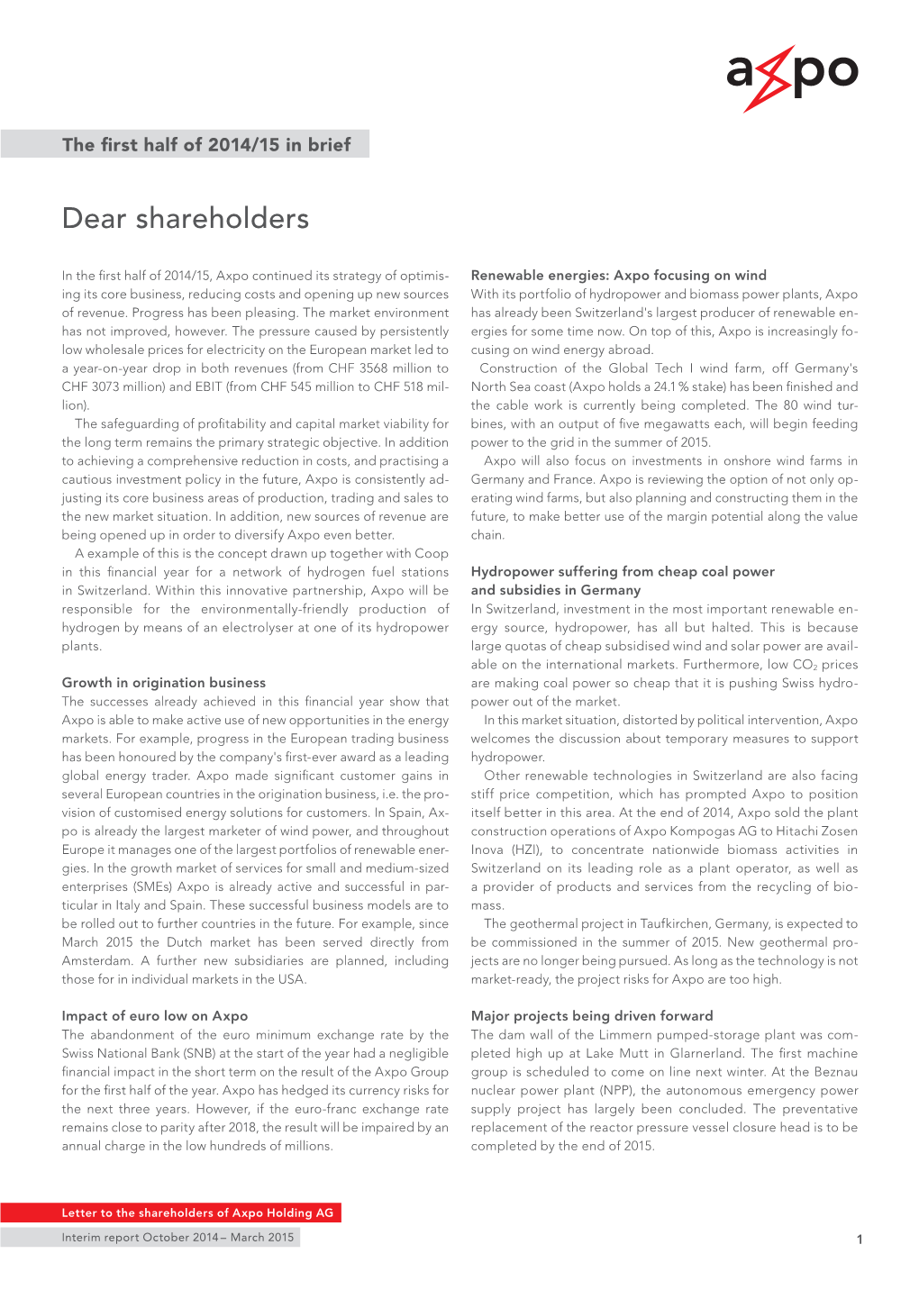 Dear Shareholders