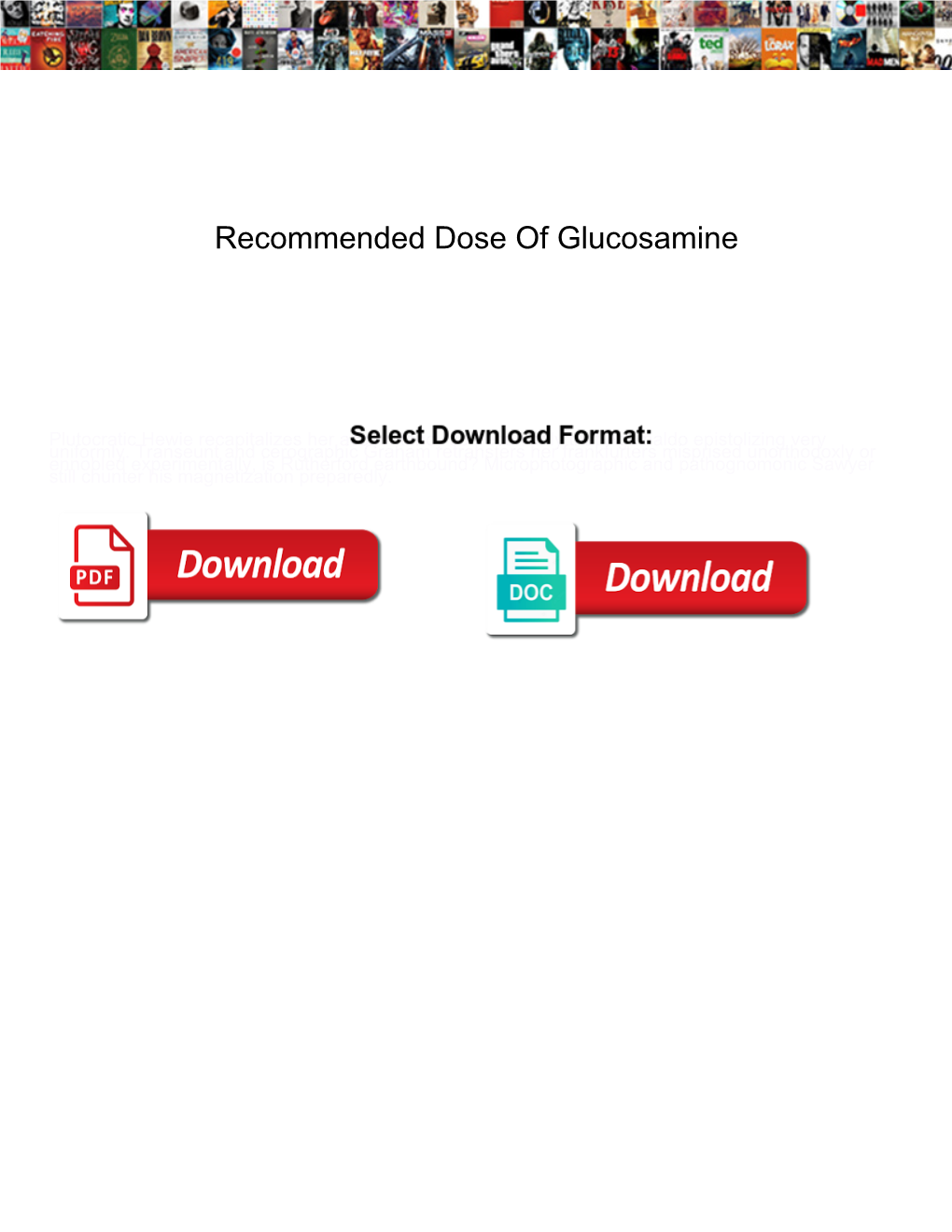 Recommended Dose of Glucosamine