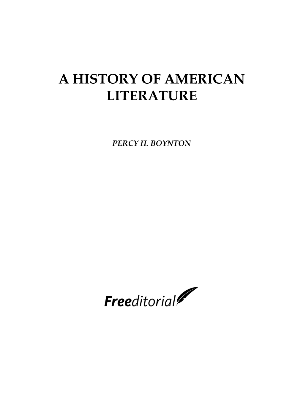 A History of American Literature