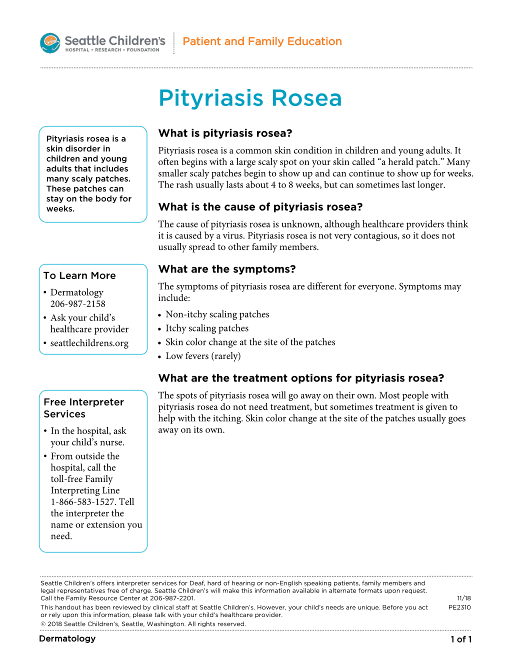 PE2310 Pityriasis Rosea