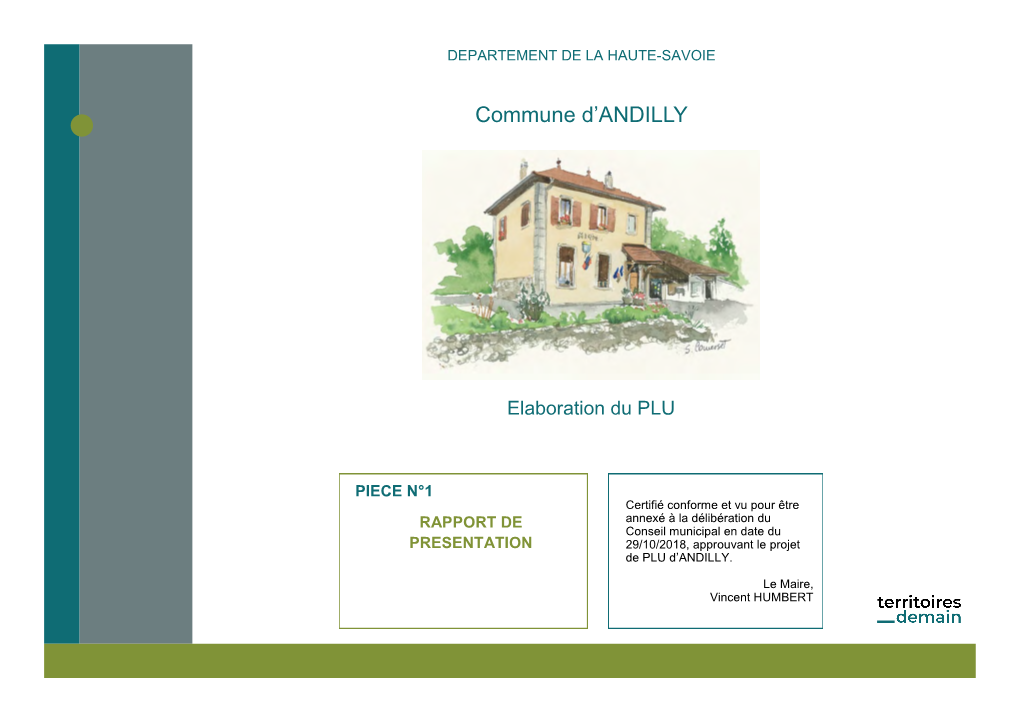 Commune D'andilly S'est Dotée D'un Plan 24 Juin 2013, La Révision De Son POS Valant Élaboration De PLU